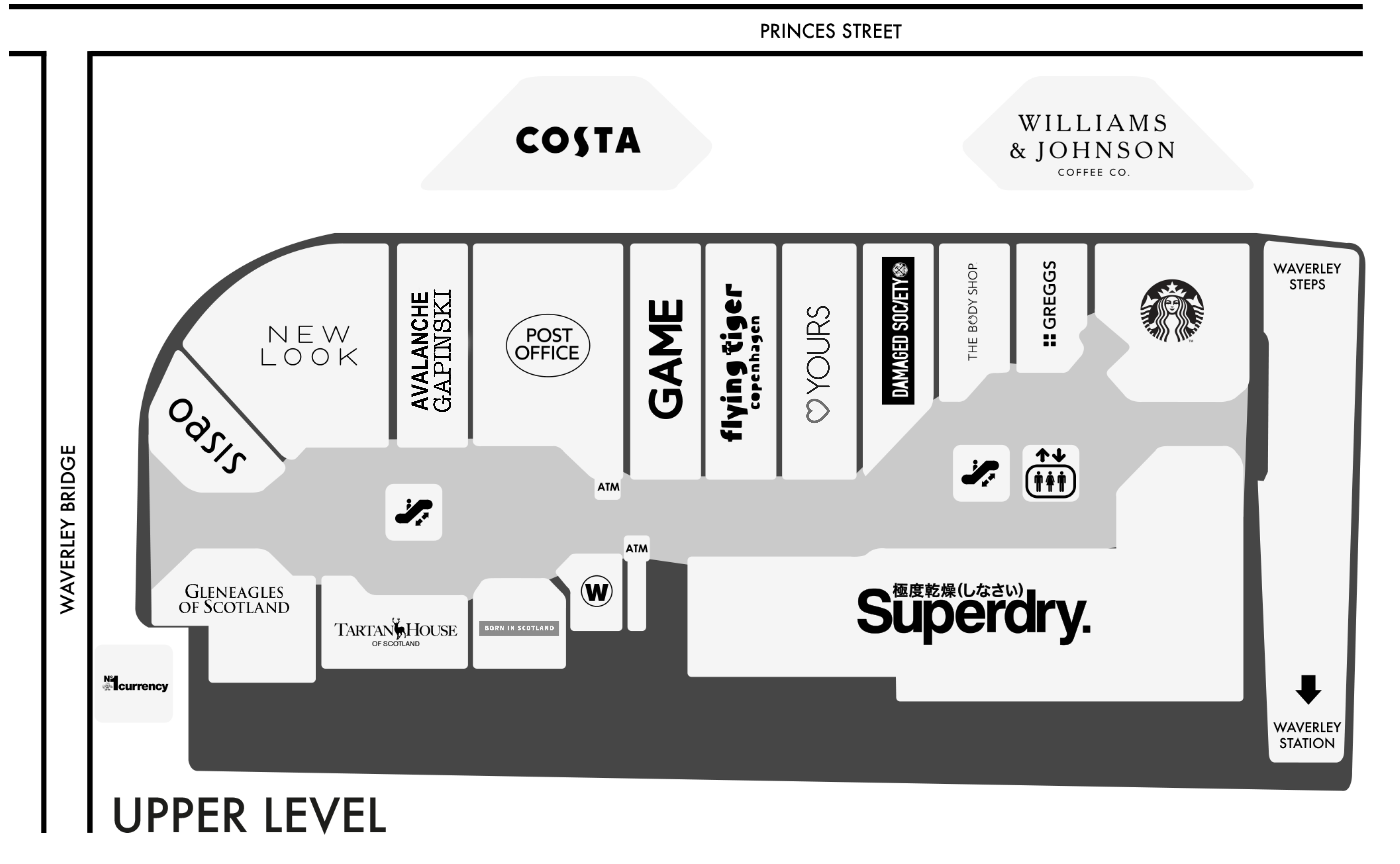Waverley Mall Upper Level map