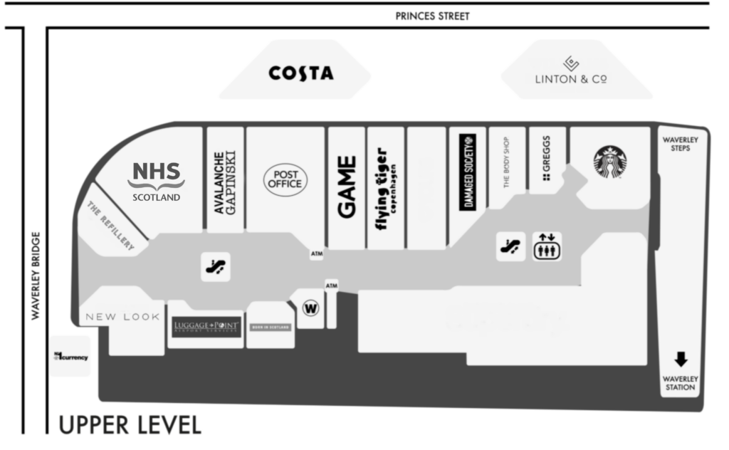 Waverley Market upper level map