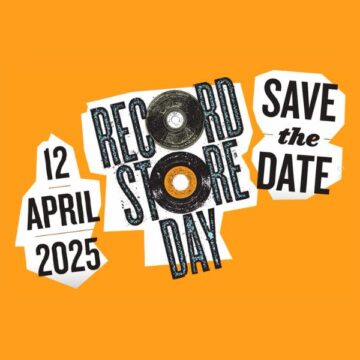 RSD_600x600 12 April 2025, Record Store Day, Save the date on an orange background.