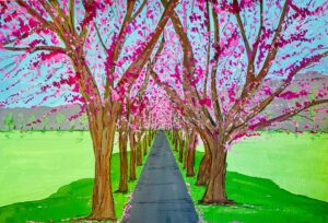 Artwork of cherry blossom by Edna Stirrat